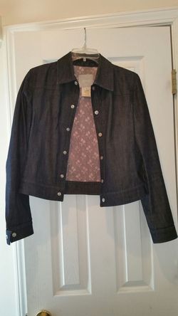 Authentic Versace dark denim jean jacket with lace lining