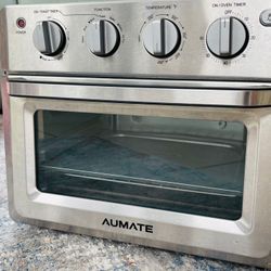 Toaster Oven Air Fryer Combo, AUMATE Kitchen in the box Countertop Convection Oven, Airfryer,Knob Control Pizza Oven with Timer/Auto-Off, 4 Accessorie