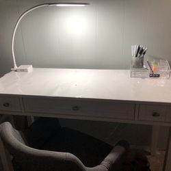 White 3 Drawer Desk