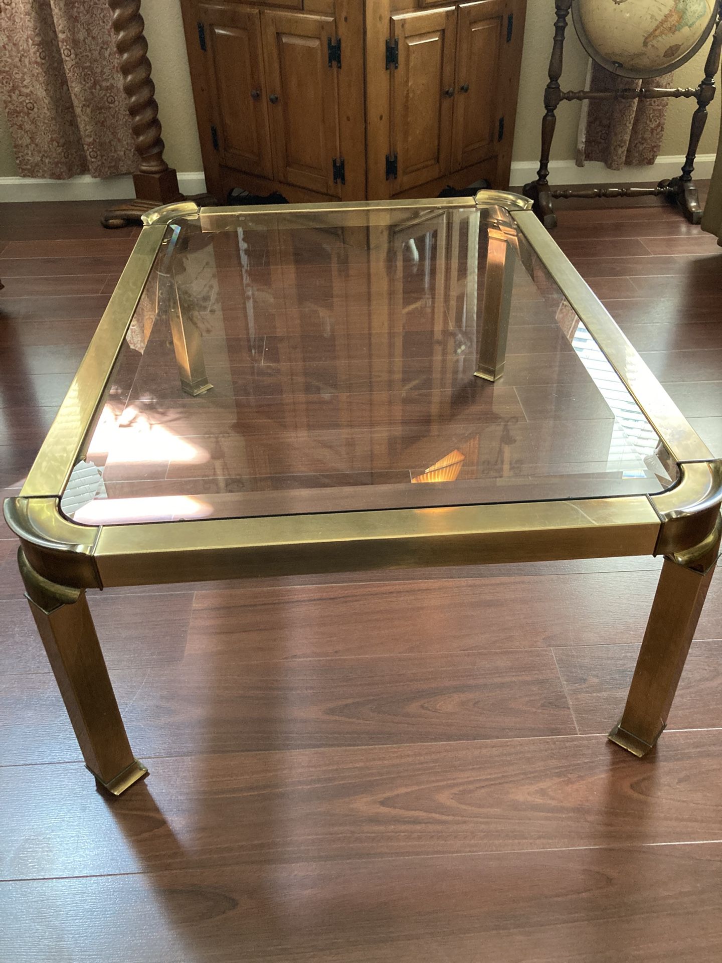 Glass/Brass Coffee Table