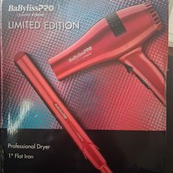 Professional Hair Dryer And Flat Iron  By Babyliss Pro  BRAND NEW IN BOX ASKING $60 