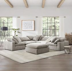 Like new Sereen 6 Piece Modular Sectional, Taupe