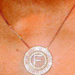Iced initial charm and chain!!! All Letters