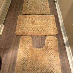 Washable bathroom rug set