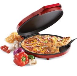 Betty Crocker Red Pizza Maker Plus, 12" Indoor Electric Grill