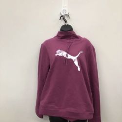 NWT Puma Warm Casual Regular Classic Fit Women's Fushia Sweater Sz L
