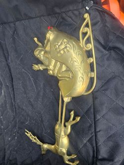 Santa solid brass wall hanger