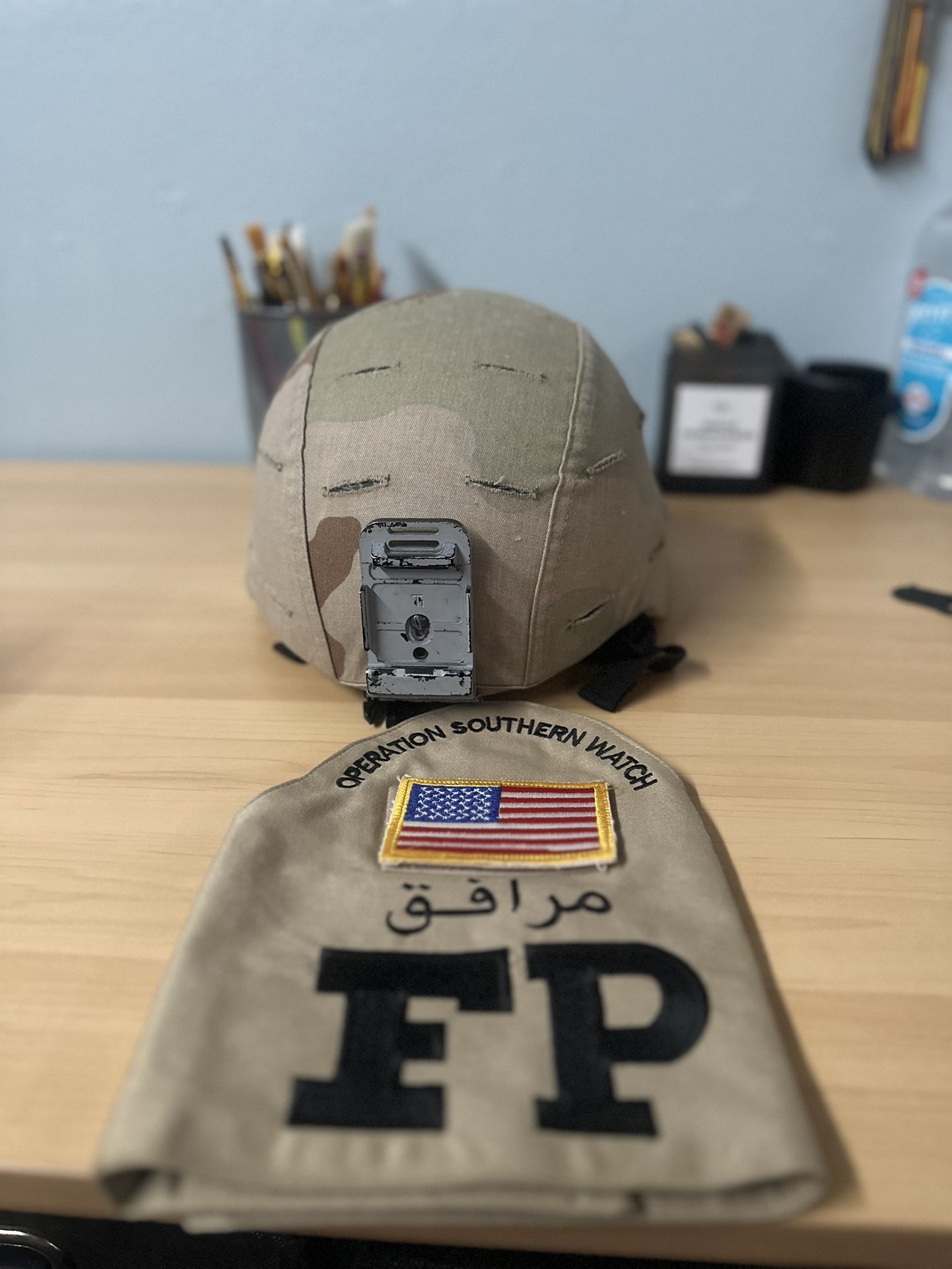 ARMY ACH HELMET MSA MED WITH ARM BAND
