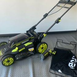 RYOBI Lawn Mower Battery Walk Behind Self Propelled 40V Brushless 20-Inch Black Complete Kit Incl 40v 4.0 Battery And Charger