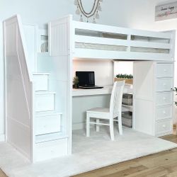 Twin Multifunction with Desk White