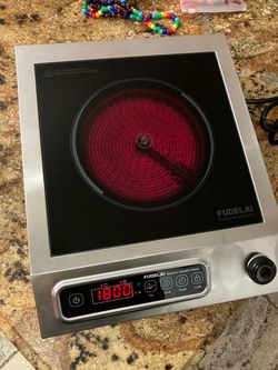 Portable Electric Stove,Professional-Grade 1800W Electric Hot Plate Single Burner Electric Cooktop, Radiant Ceramic Infrared, Timer, Safety Lock, 9 Po