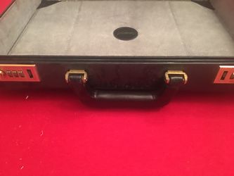 black leather vintage briefcase