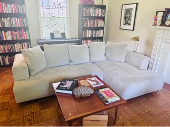 Ligne Roset Alcantara Suede Sectional Sofa - Light Grey