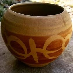 Vintage Midcentury Handmade Clay Pot Ceramic Art Piece 