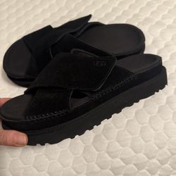 Ugg Golden Star Cross Strap Slides 