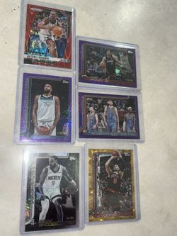 6 NBA TOPPS SPECIAL RARE LOW NUMBERED & 1 MLB PANINI PRIZM NUMBERED TRADING CARD LOT