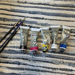 Acrylic paint and paint Brushes