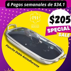 Plancha Doble Antiadherente Por Tan Solo $205 