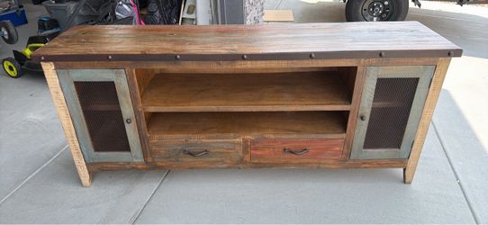 Rustic Reclaimed Wood TV Stand Console