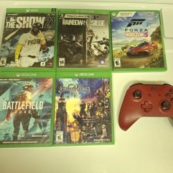 XBOX ONE GAMES + CONTROLLER 