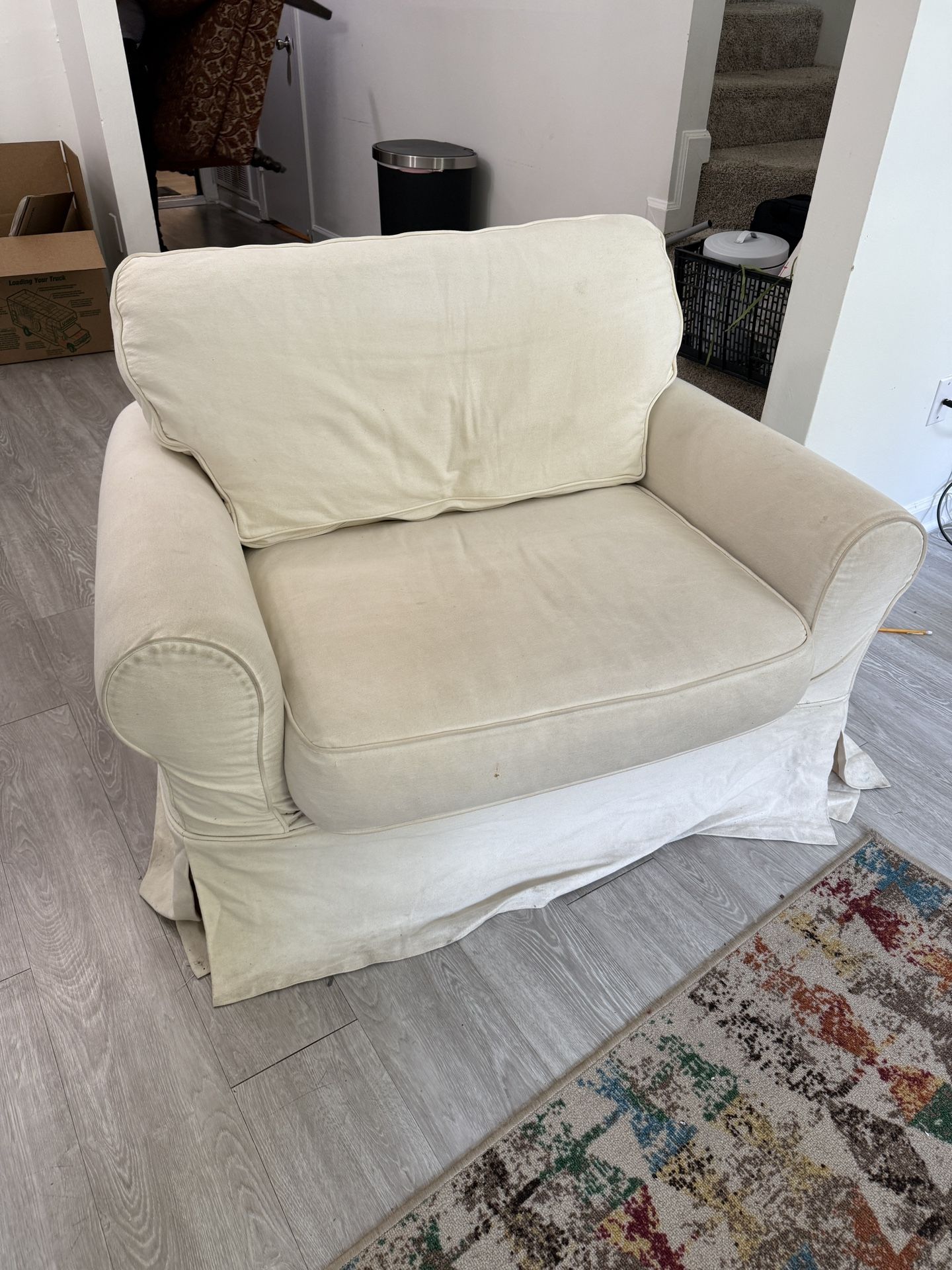 Low-Sitting Cream Love Seat