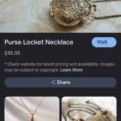 Purse Locket Necklace Vintage Item