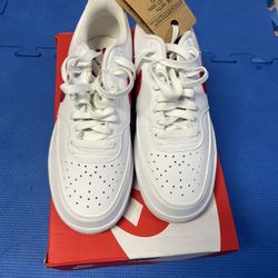 Nike court vision low white university red