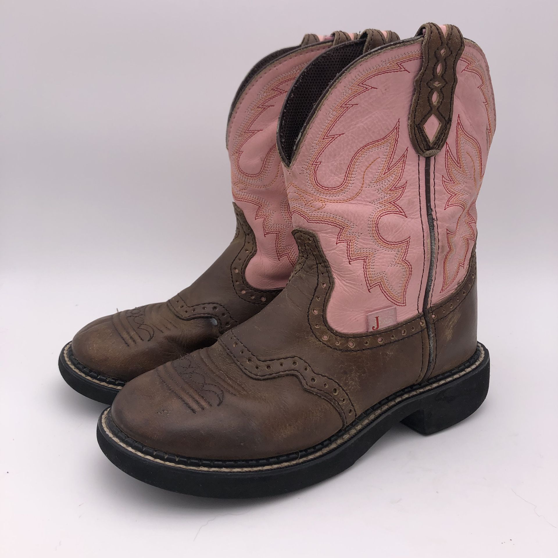 Justin Gypsy Boots Women’s Size 6 Pink/Brown Leather