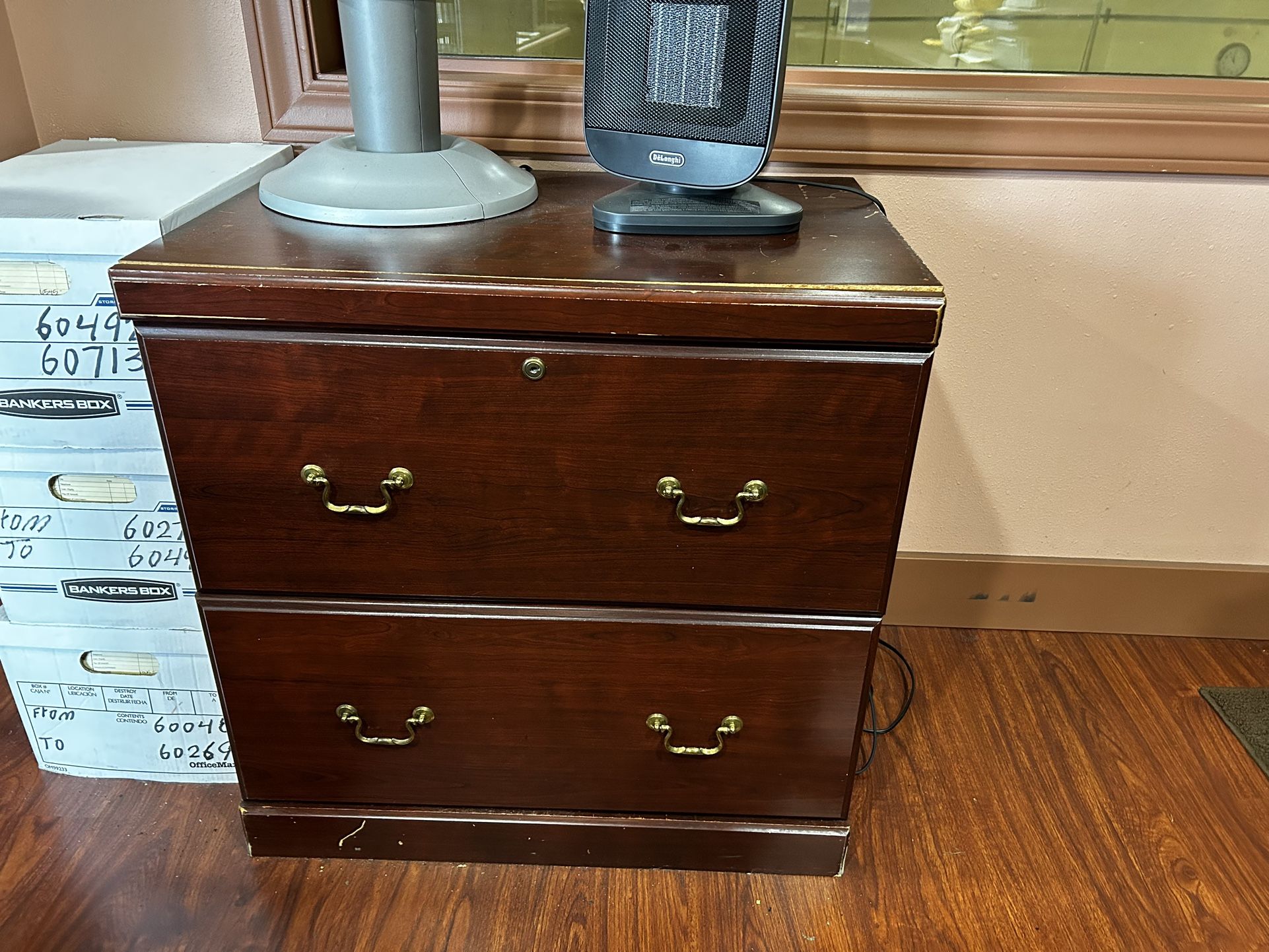 Cherry Wood Office Drawers