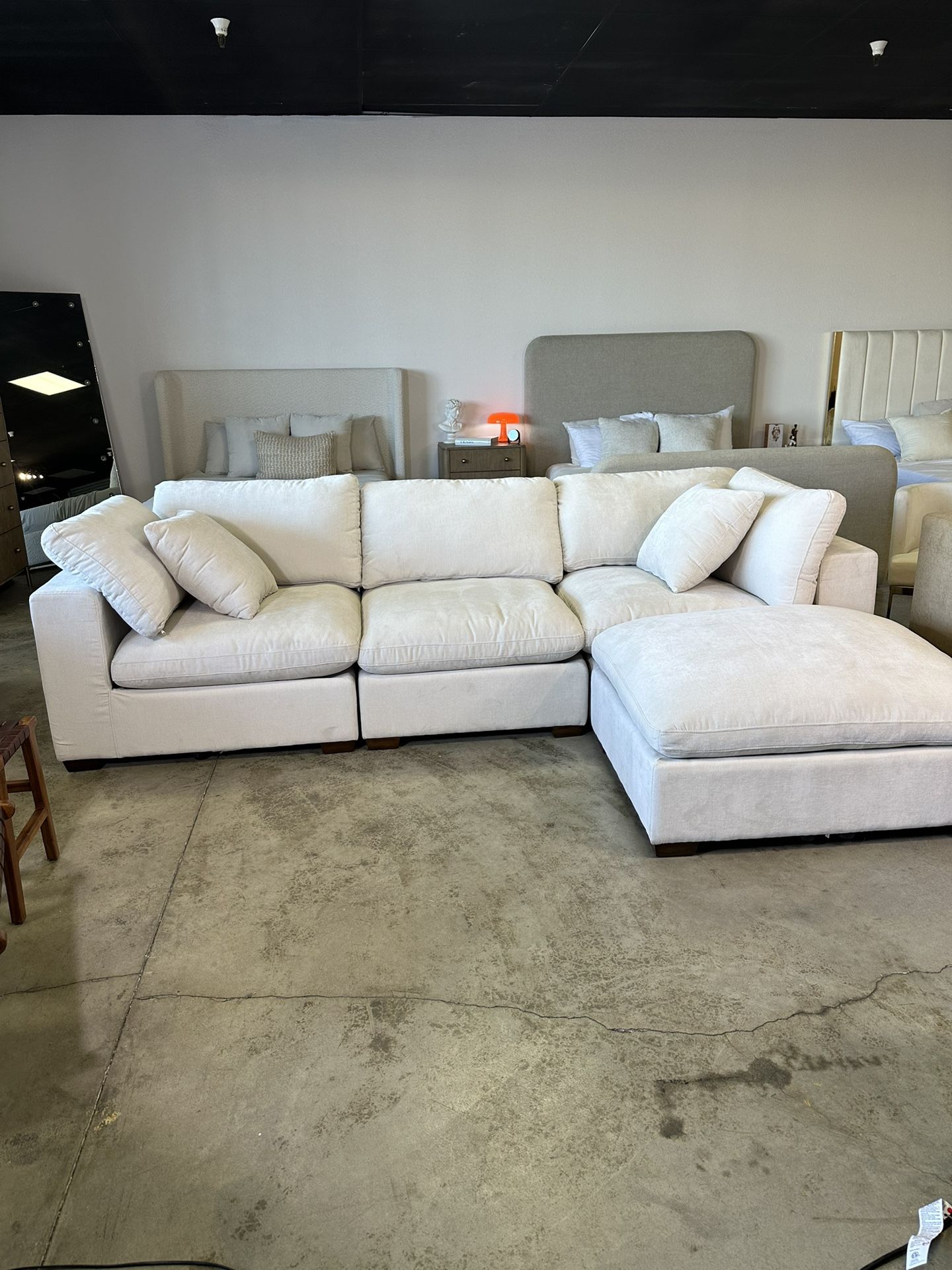 Modular Cloud Sofa Sectional With Ottoman Chaise — FREE Delivery