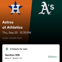 Astros verse A’s