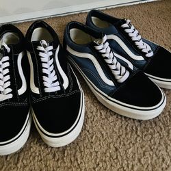 VANS OLD SCHOOL BLACK AND BLUE SHOES 