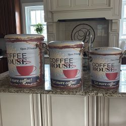 Three Decorative Coffee Seats/Tins