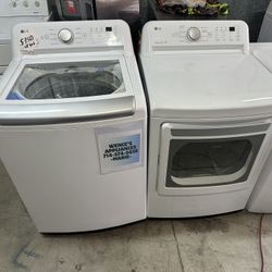LG TOP LOAD WASHER MACHINE AND GAS DRYER SET 