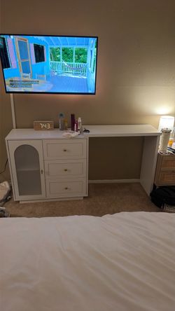 Vanity with storage cabinet