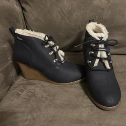 Navy Blue Ankle Boots 