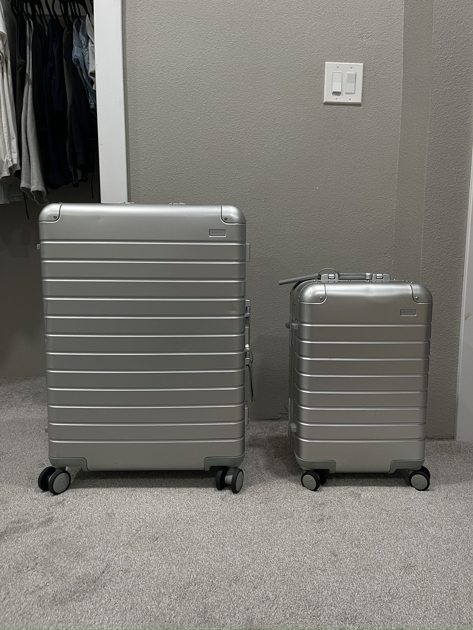 Away Luggage - Aluminum Edition: The Large and The Bigger Carry-On