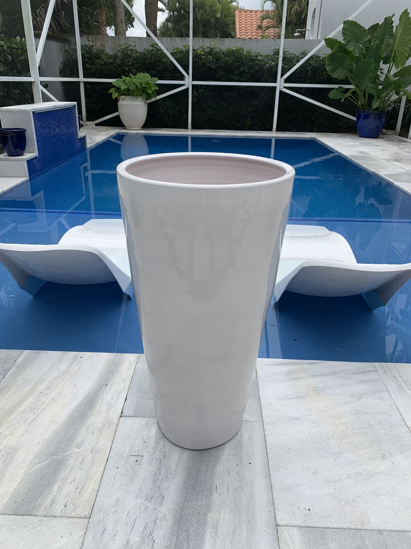Tall Italian Ceramic Glazed Pot