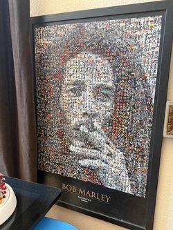 Bob Marley Photomosaic Framed Poster
