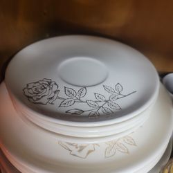 Vintage cream and gold rose