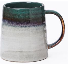 23oz Extra Large Ceramic Coffee Mugs, Handmade Cup, Big Tea Cups with Large Handle for Office and Home, Microwave and Dishwasher Safe (Ink Green)