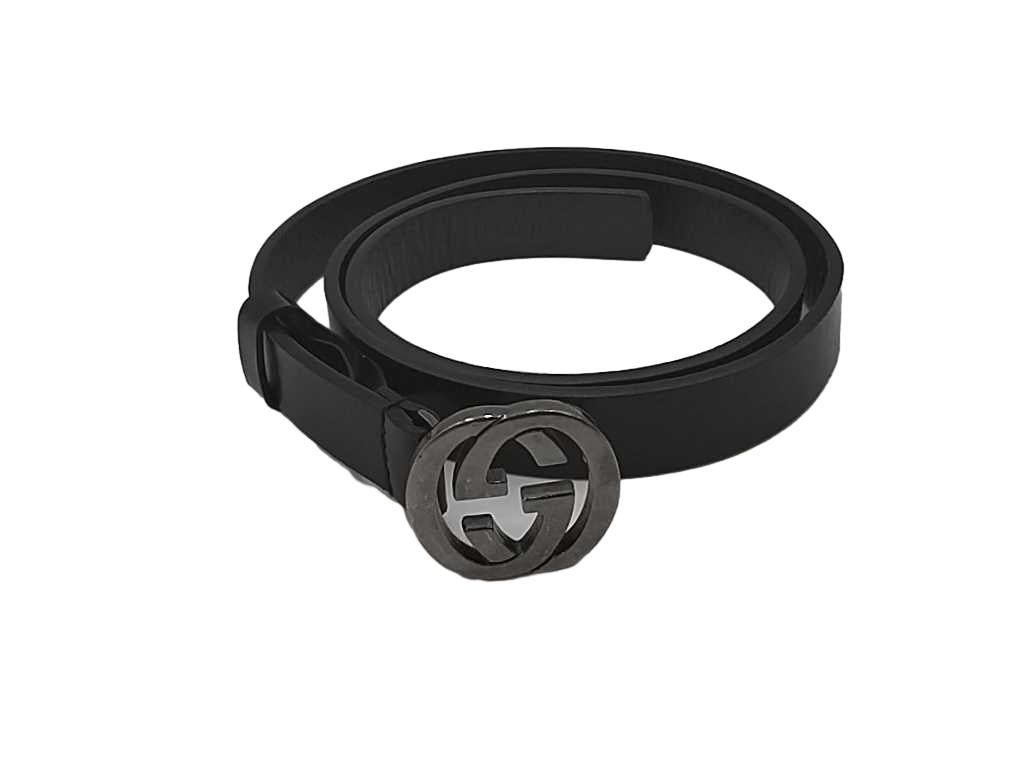 Gucci Blondie Black Leather Belt Kb1025crmia