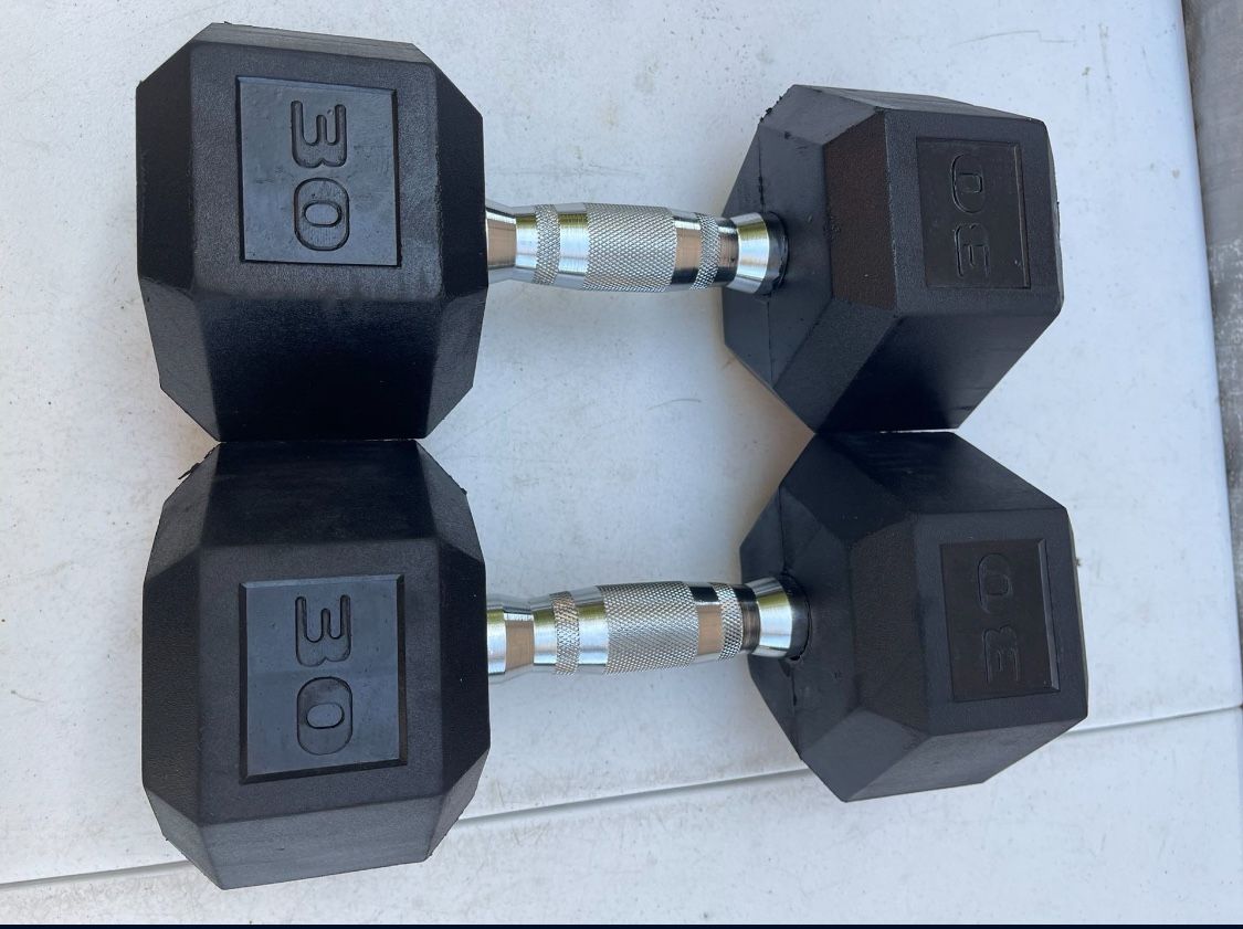 CAP Barbell, 30lb Rubber Hex Dumbbell, Single