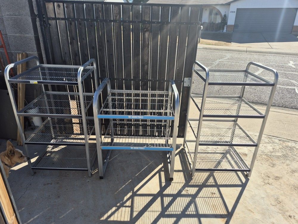 (4) Steel Storage Shelves