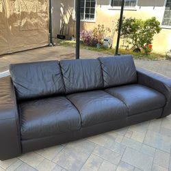 Italian Leather Sofa and Armchair