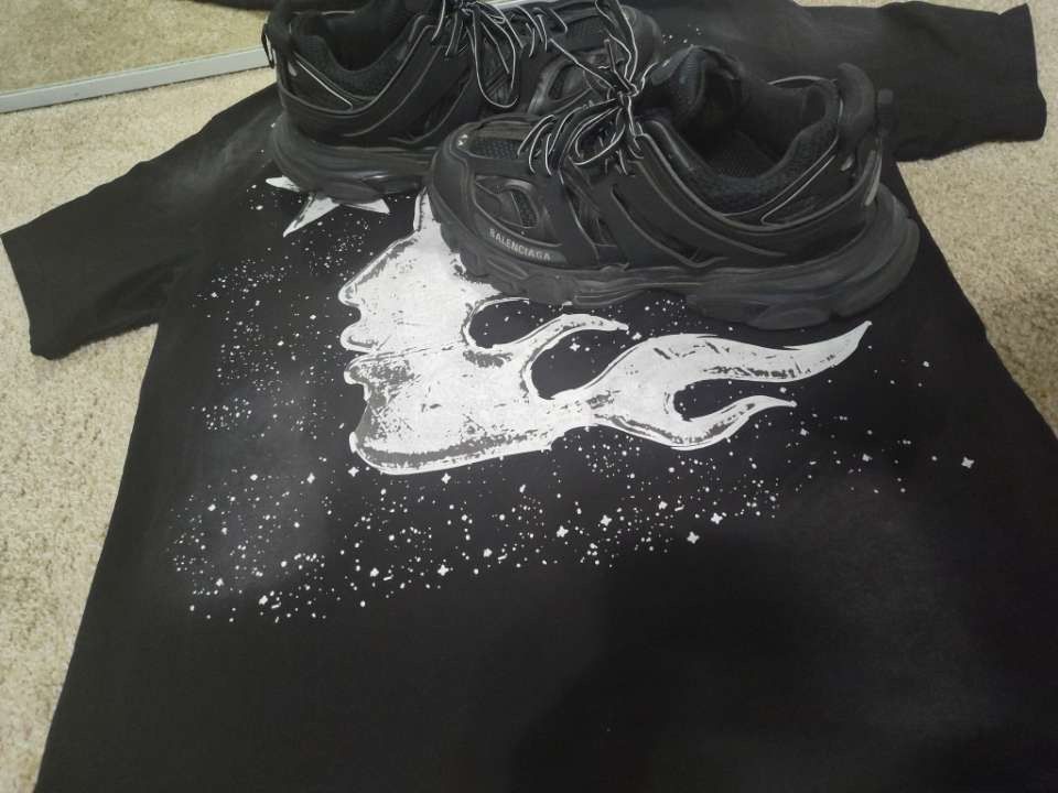 Black Hellstar Shirt/Balenciaga Track Runners