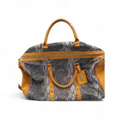 Men's/Women's Steve Madden Vintage Duffle Bag, Gym Bag, Bag W/Snakeskin Print &Yellow $40