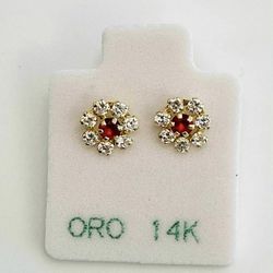 Aretes De Oro 14 K 
