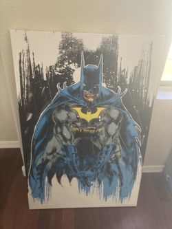 DC Batman Wall Art Sign Canvas 24x36 - NEW