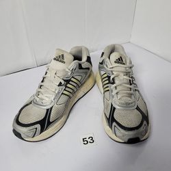 Adidas Running Shoes White Silver Black, size 9 (53)